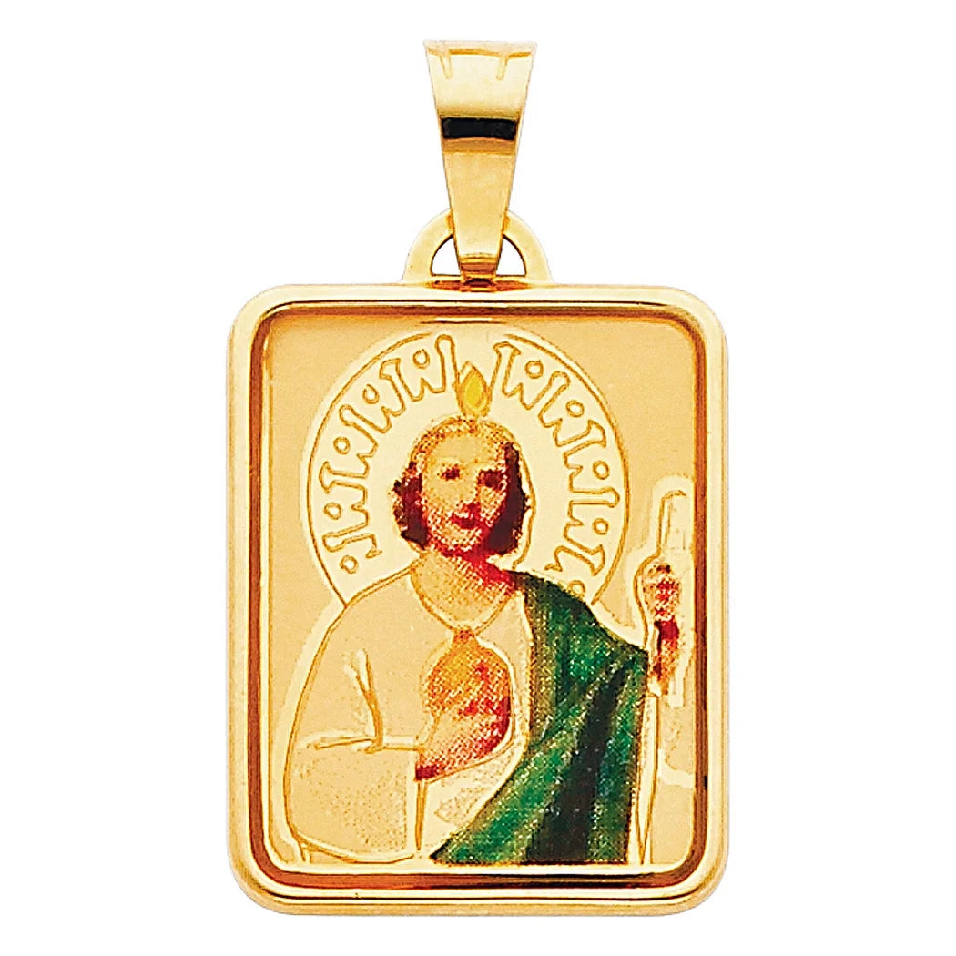 14k Yellow Gold Picture Pendant Necklace U252