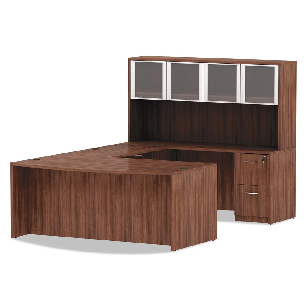 Modern Walnut Bow Front Desk Shell H1169