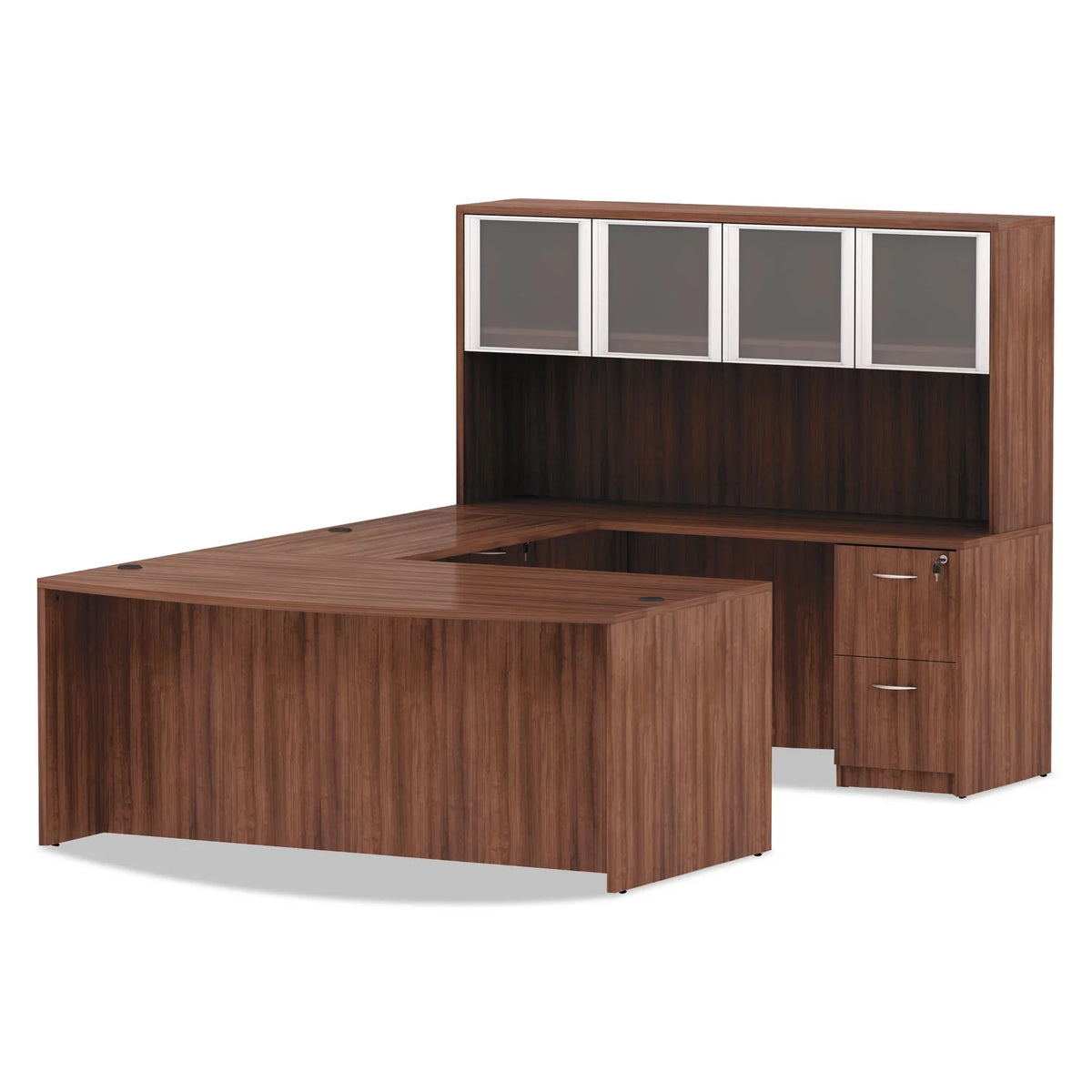 Modern Walnut Bow Front Desk Shell H1169