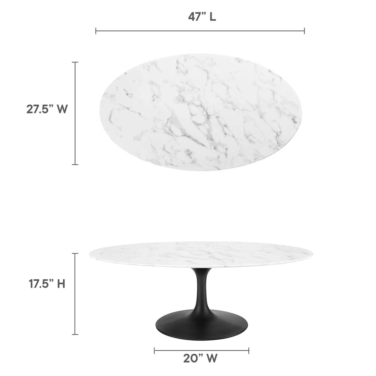 Oval Artificial Marble Coffee Table F77183