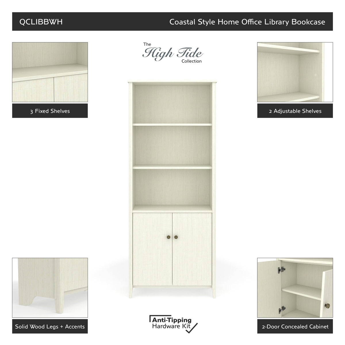 Weathered White Bookcase W373233