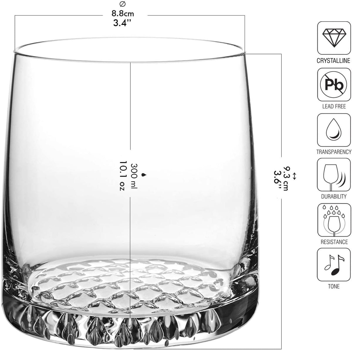 Whisky Glass Decanter Set with 32.1 oz Crystal Carafe and 6 Glasses G870