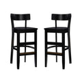 Solid Wood Set of Two Barstools in Black G27599