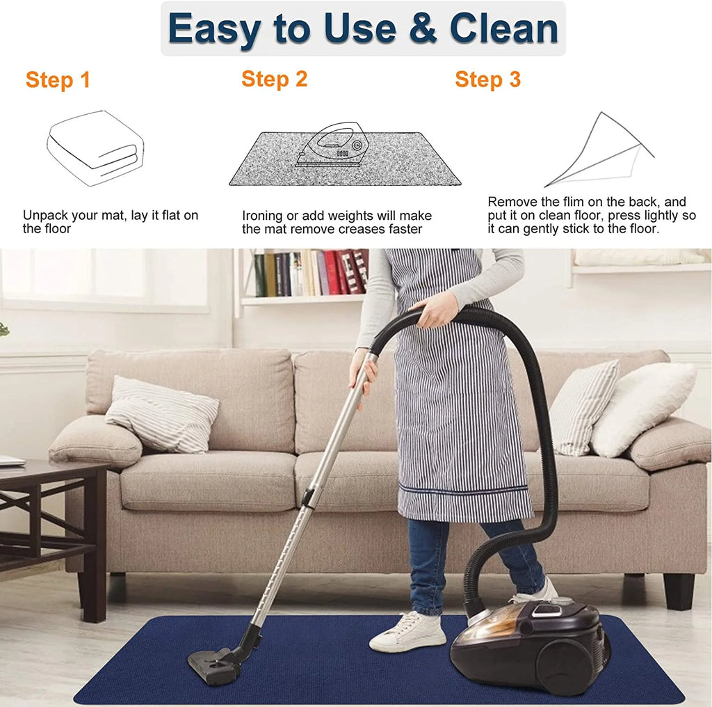 Blue PVC Desk Chair Mat X851367