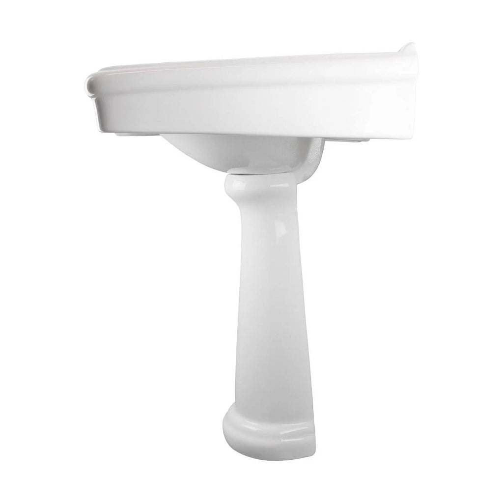 White China Pedestal Sink with Overflow F30439