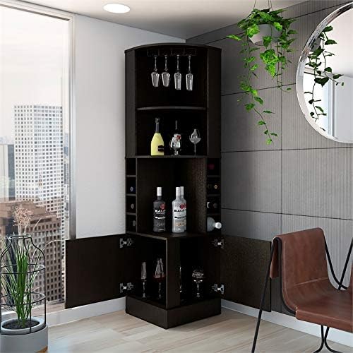 Black Corner Bar Cabinet J523027