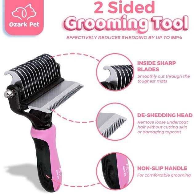 Dog and Cat Deshedding Brush and Shedding Glove D48399