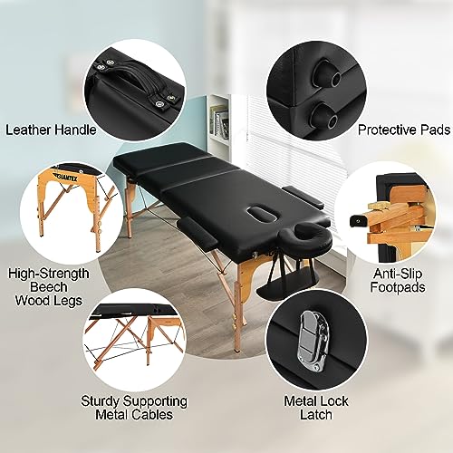 84 Inch Portable Folding Massage Table with Carry Case T405640
