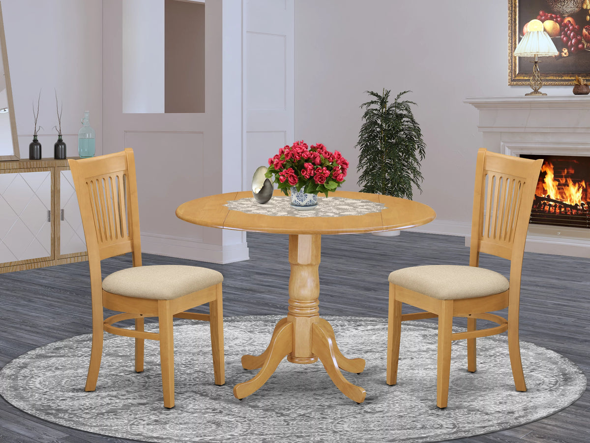 3-piece Wood Dining Set with Slat Back Chairs Y8142