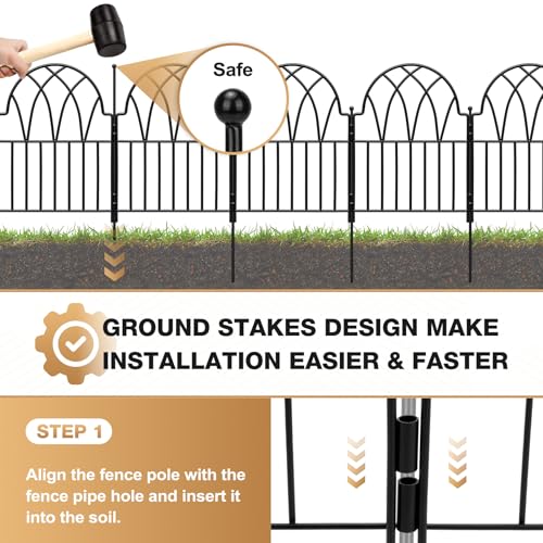 Arched Metal Fence Panel 24 in x 10.17ft No Dig Animal Barrier U838