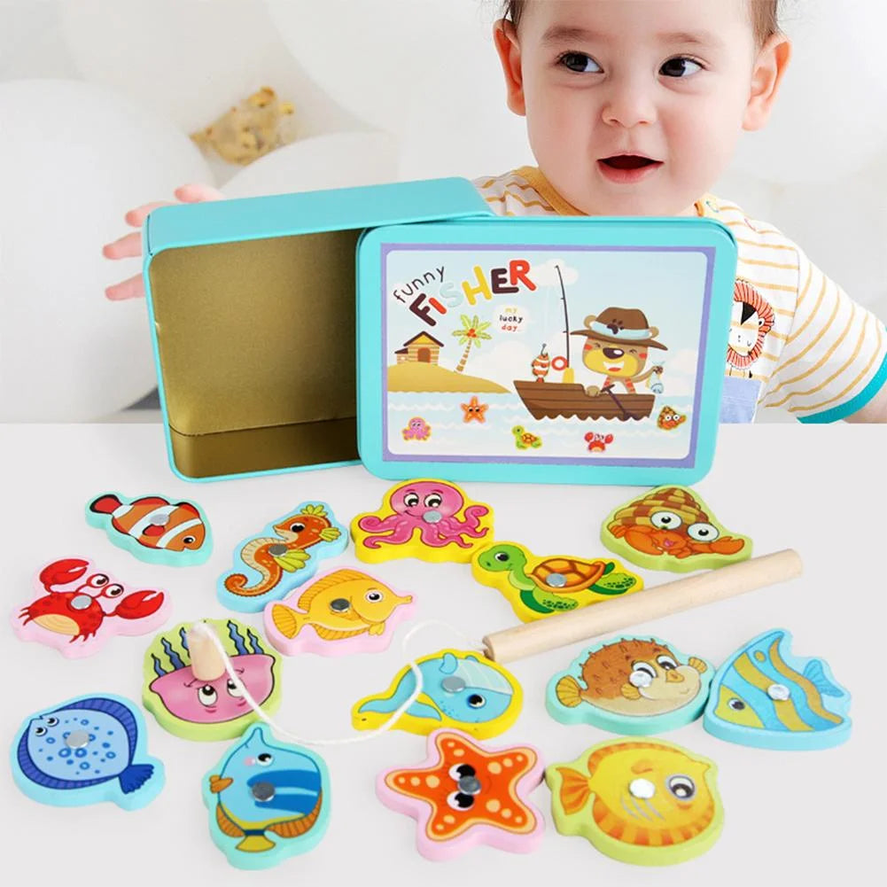 Wooden Magnetic Fish Puzzle Game O480786
