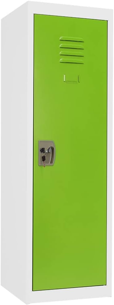 Green Metal Kids Locker with Lock and 2 Adjustable Shelves Z97704