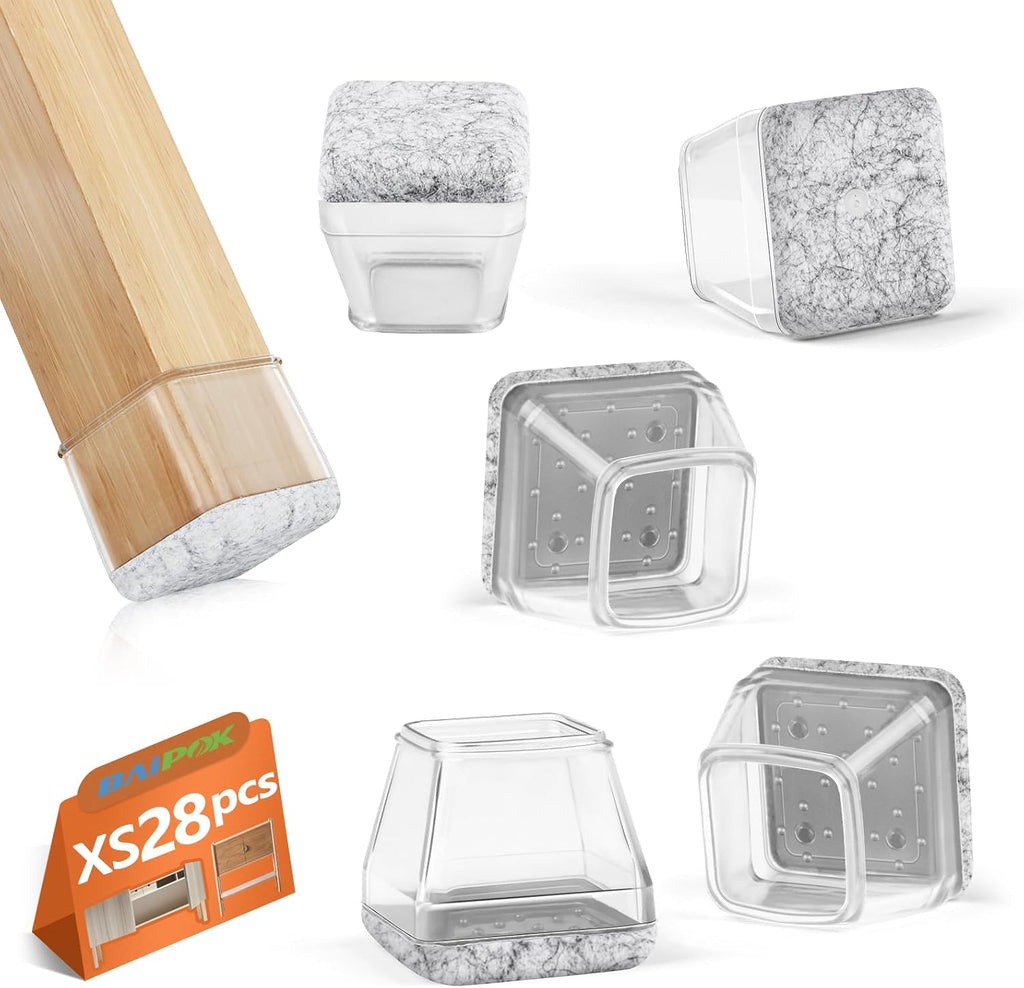 Square Chair Leg Floor Protectors, Felt Furniture Pads, Silicone Chair Leg Caps Covers P614343
