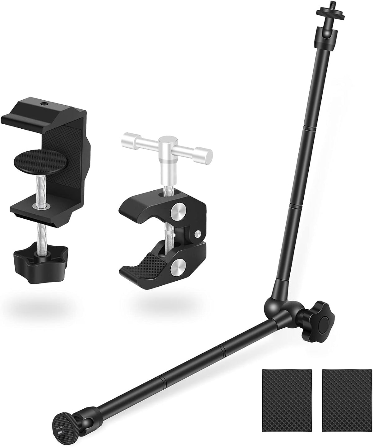 Camera Mount Clamp with 1/4 and 3/8 Thread Adjustable Articulating Arm E1869