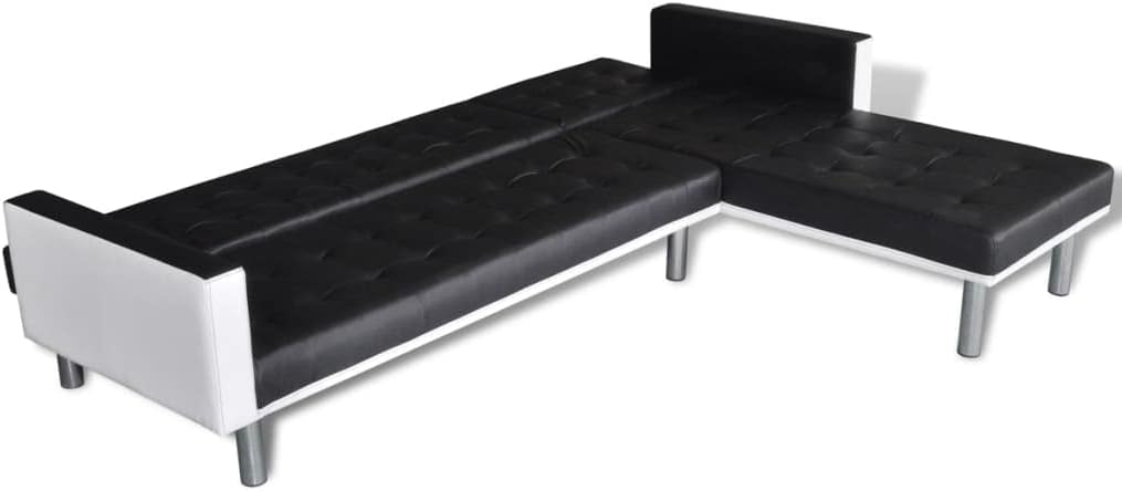 Black L-Shaped Sofa Bed D636786