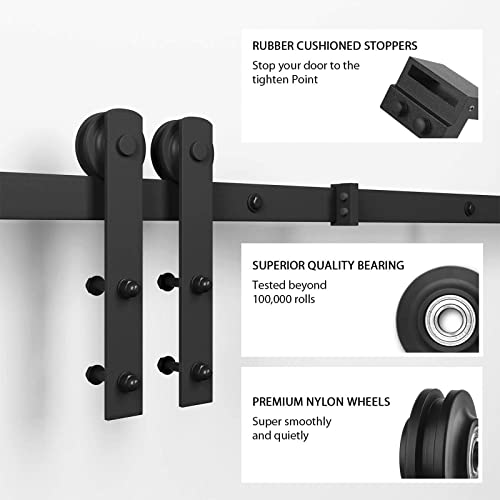 6.6FT Barn Door Hardware Kit I1765