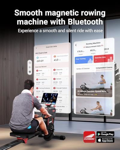 Magnetic Rowing Machine with Bluetooth, 350 LB Weight Capacity A621