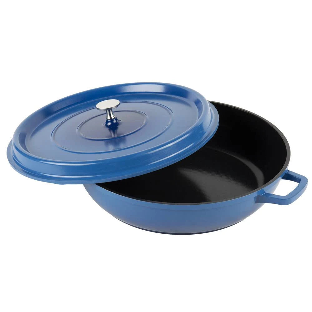 4.5 Quart Blue Cast Aluminum Braiser Pan G21810