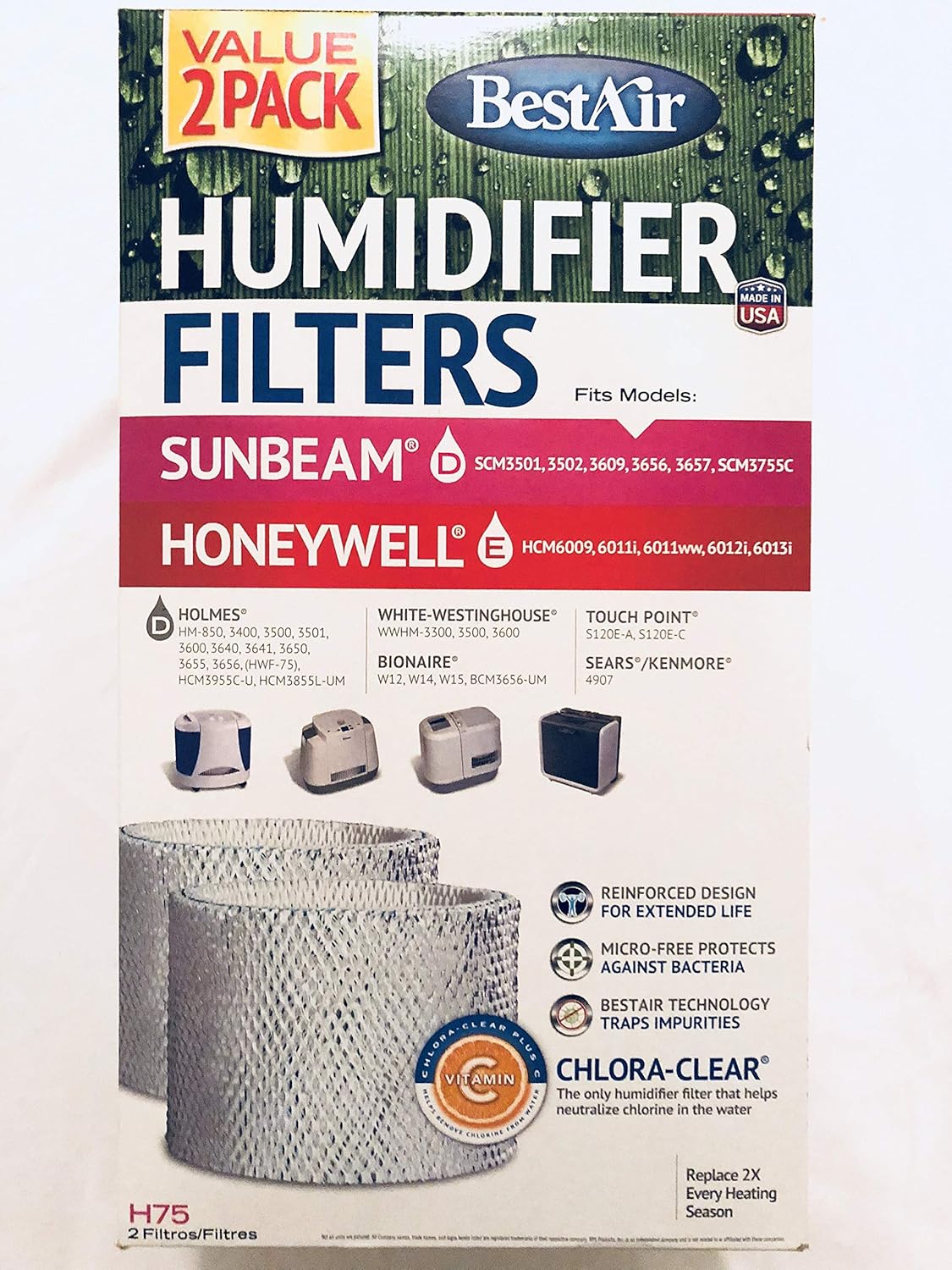 Paper Wick Humidifier Filter, 7.9" x 2.6" x 14" I2922