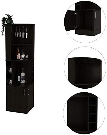 Black Corner Bar Cabinet J523027