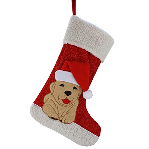 18’’ Red Felt Cat Christmas Stocking E133