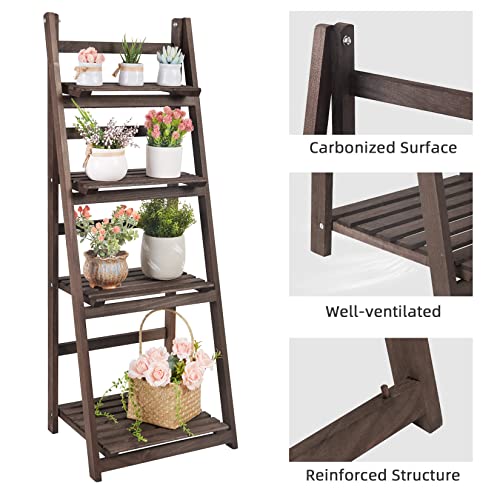 4 Tier Wooden Plant Stand H845