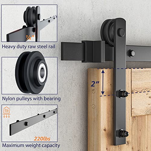 6.6FT Barn Door Hardware Kit I1765