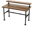 28 Inch Industrial Pipe Table Legs Set with Monitor Shelf Support G387