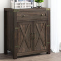 Rustic Oak Storage Cabinet with Drawer & 2 Doors L2258