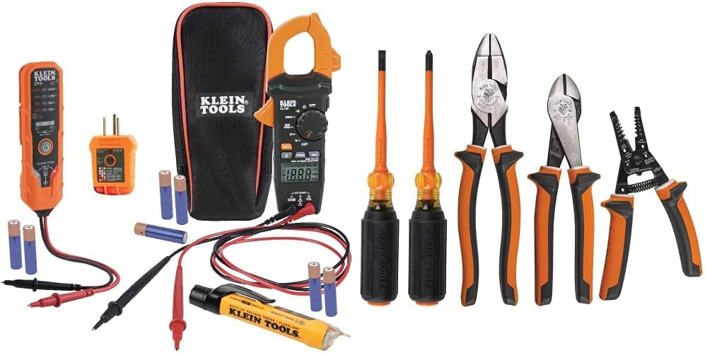 Electrical Voltage Test Kit with Clamp Meter, Three Testers, Test Leads, Pouch and Batteries D652
