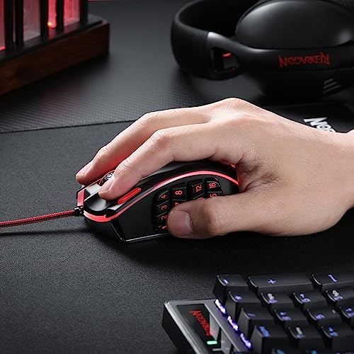 Optical Wired Ergonomic Gaming Mouse with 12 Side Buttons, 12,400 DPI U42524