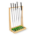 Wooden Golf Club Stand with Artificial Grass Mat, Holds 6 Clubs Z34779
