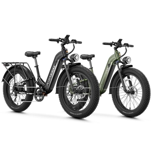 M1 Pro Electric Bike, 1800W Peak Motor, 48V 17.5Ah, 26'' x 4.0'' Fat Tire, 7 Speed, Dual Suspension O6668