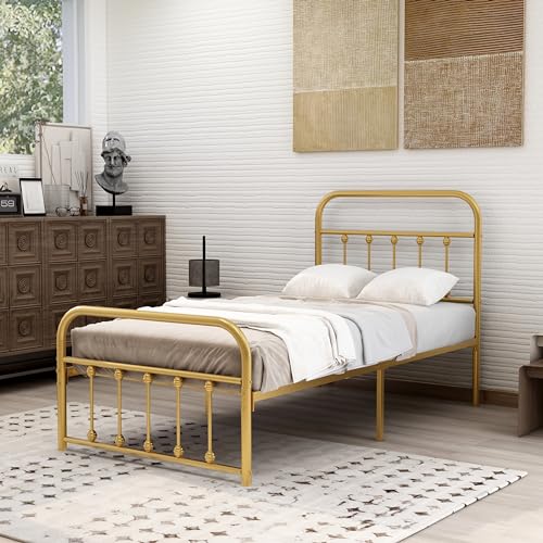 Black Full Size Metal Platform Bed Frame with Headboard Under Bed Storage Y126632