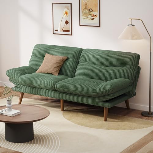 Grey Corduroy Convertible Futon Sofa Bed U444