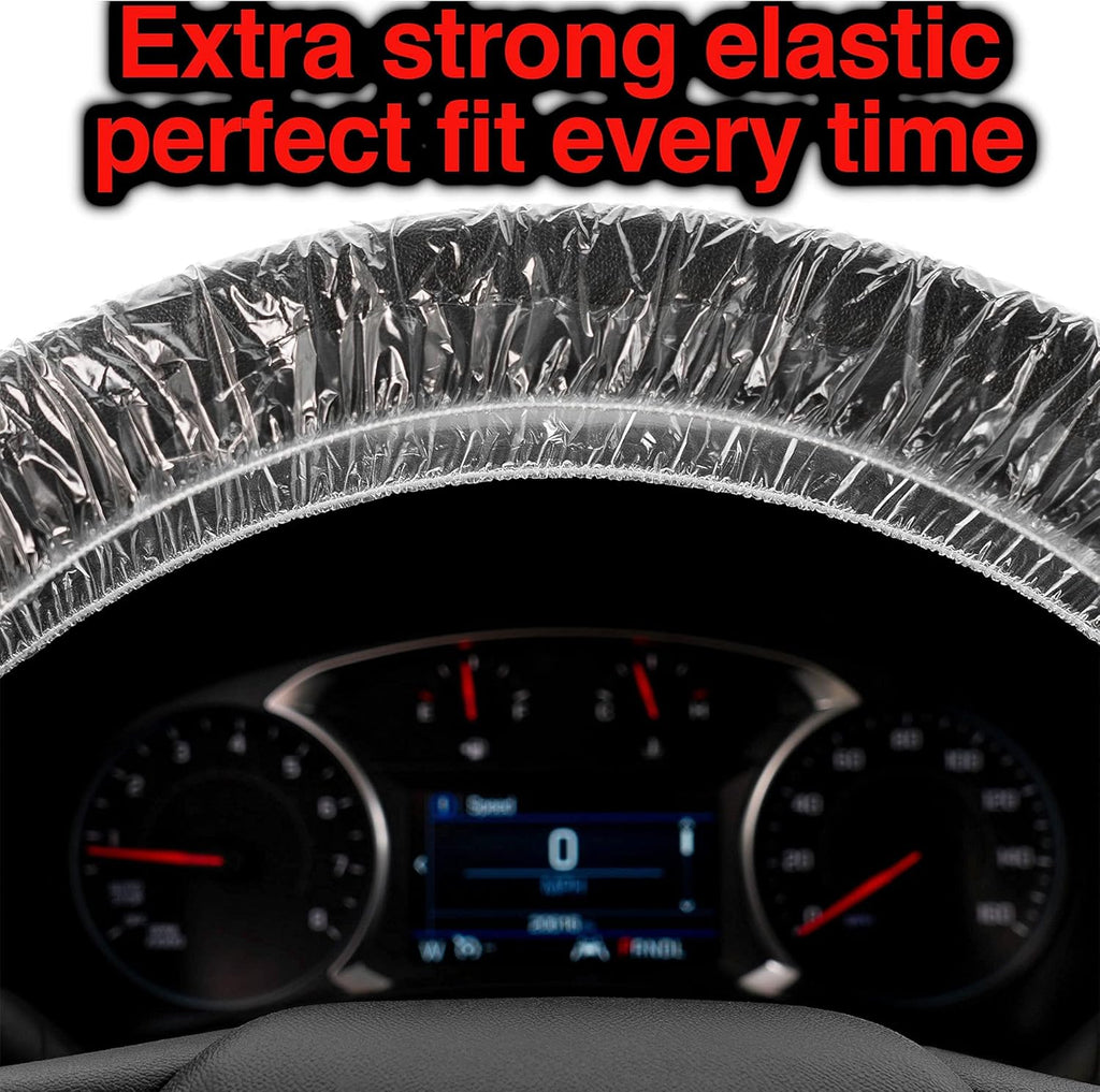 600 PCS Disposable Plastic Steering Wheel Cover Q623906