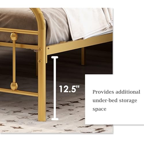 Black Full Size Metal Platform Bed Frame with Headboard Under Bed Storage Y126632
