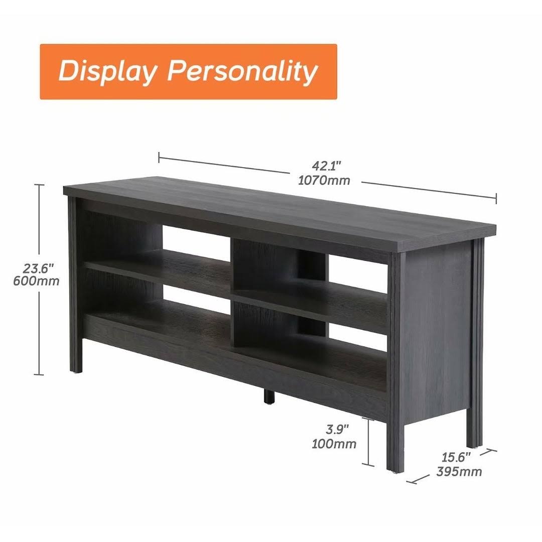 Black Farmhouse TV Stand Console Cabinet 43 inch A717