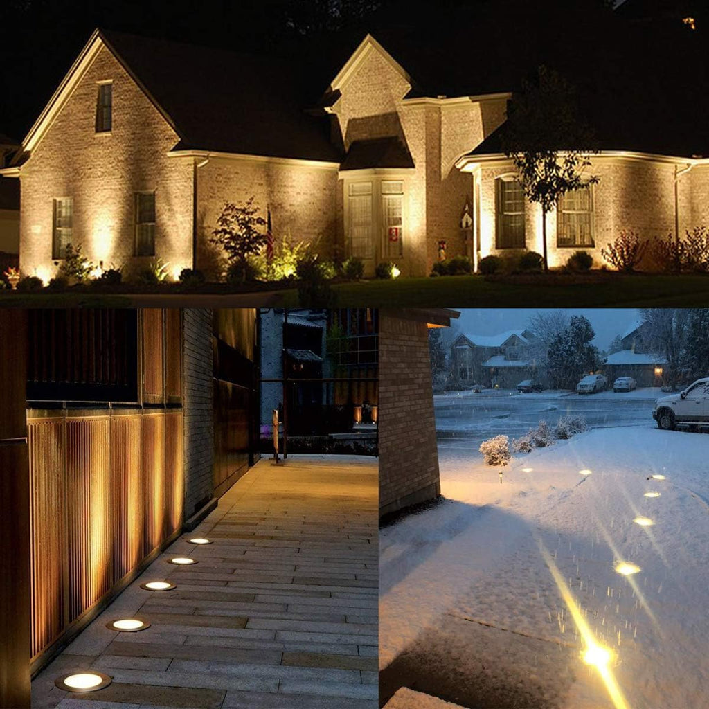 3W 12V-24V IP67 Waterproof LED Well Lights 8 Pack Warm White W17200
