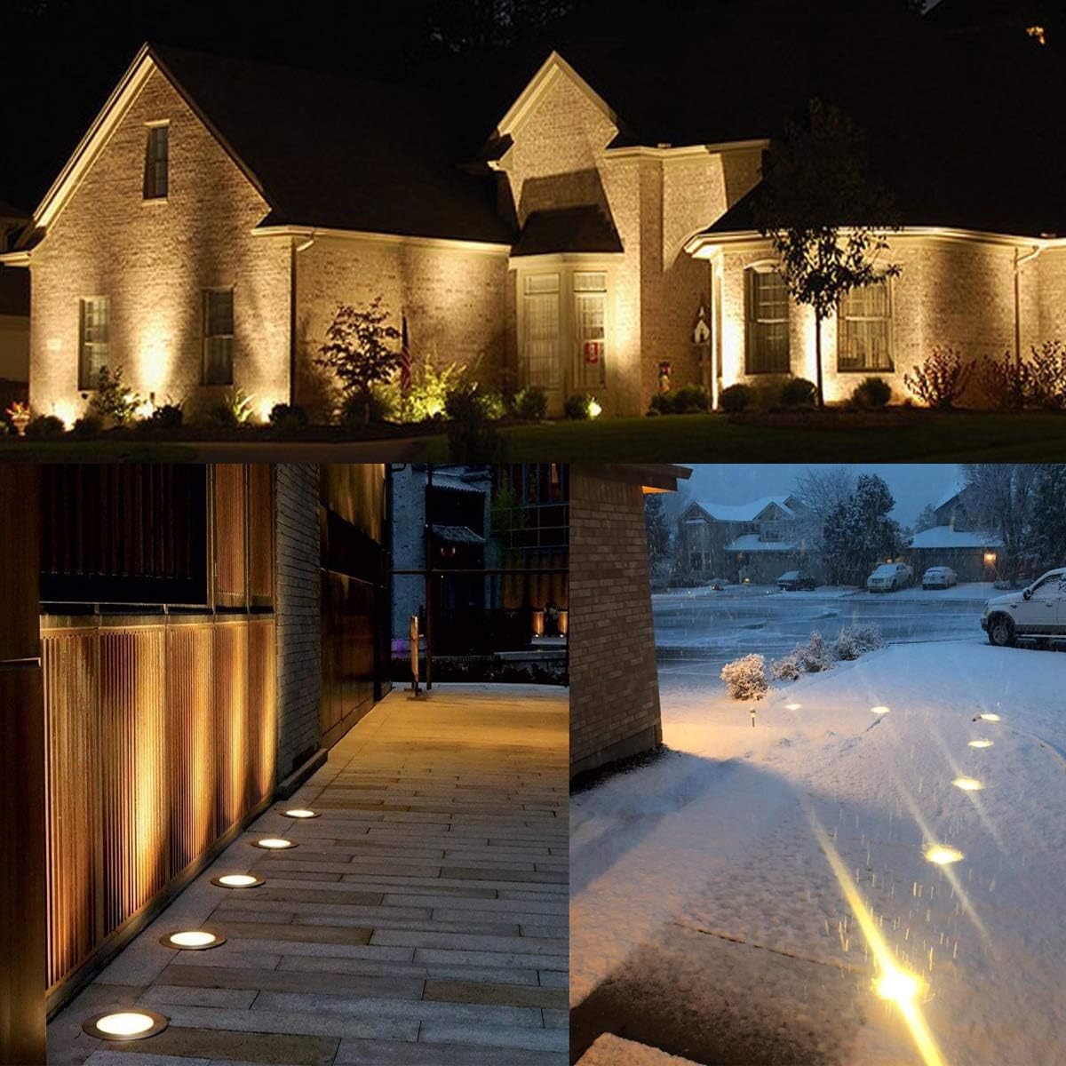 3W 12V-24V IP67 Waterproof LED Well Lights 8 Pack Warm White W17200