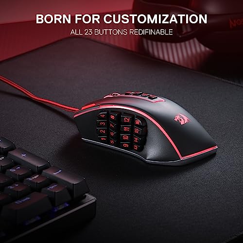 Optical Wired Ergonomic Gaming Mouse with 12 Side Buttons, 12,400 DPI U42524