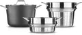8 Quart Hard Anodized Nonstick Cookware with Lid and Steamer Inserts, Black A966890