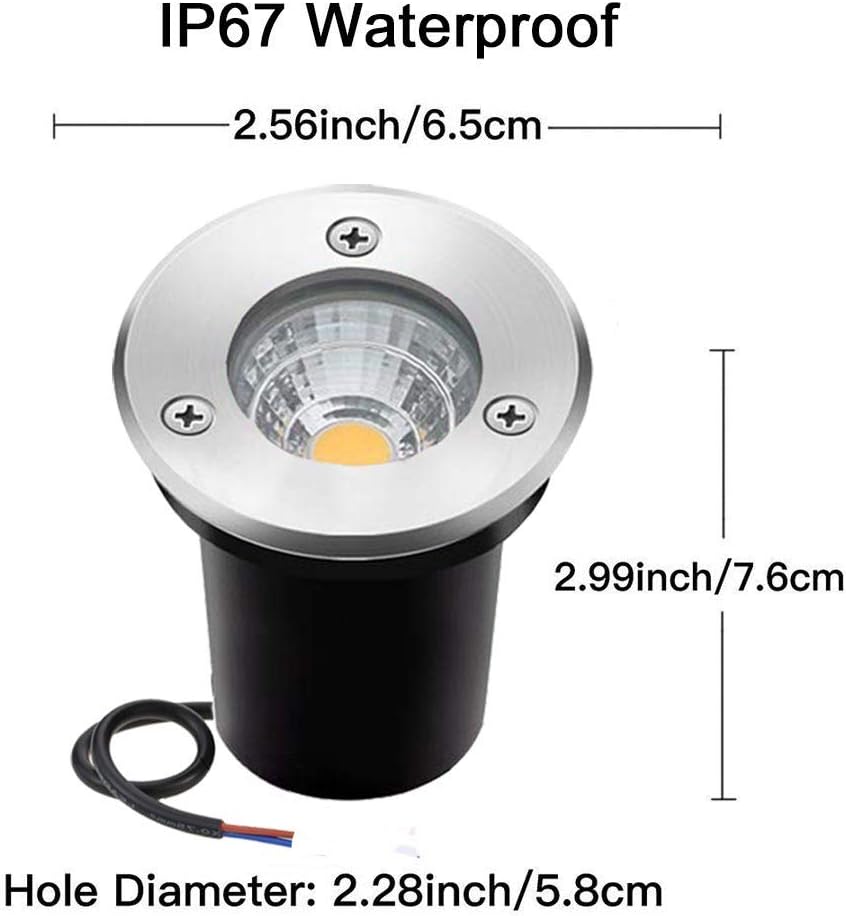 3W 12V-24V IP67 Waterproof LED Well Lights 8 Pack Warm White W17200