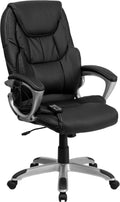 High Back Ergonomic Massaging Swivel Office Chair Black/Silver E741815