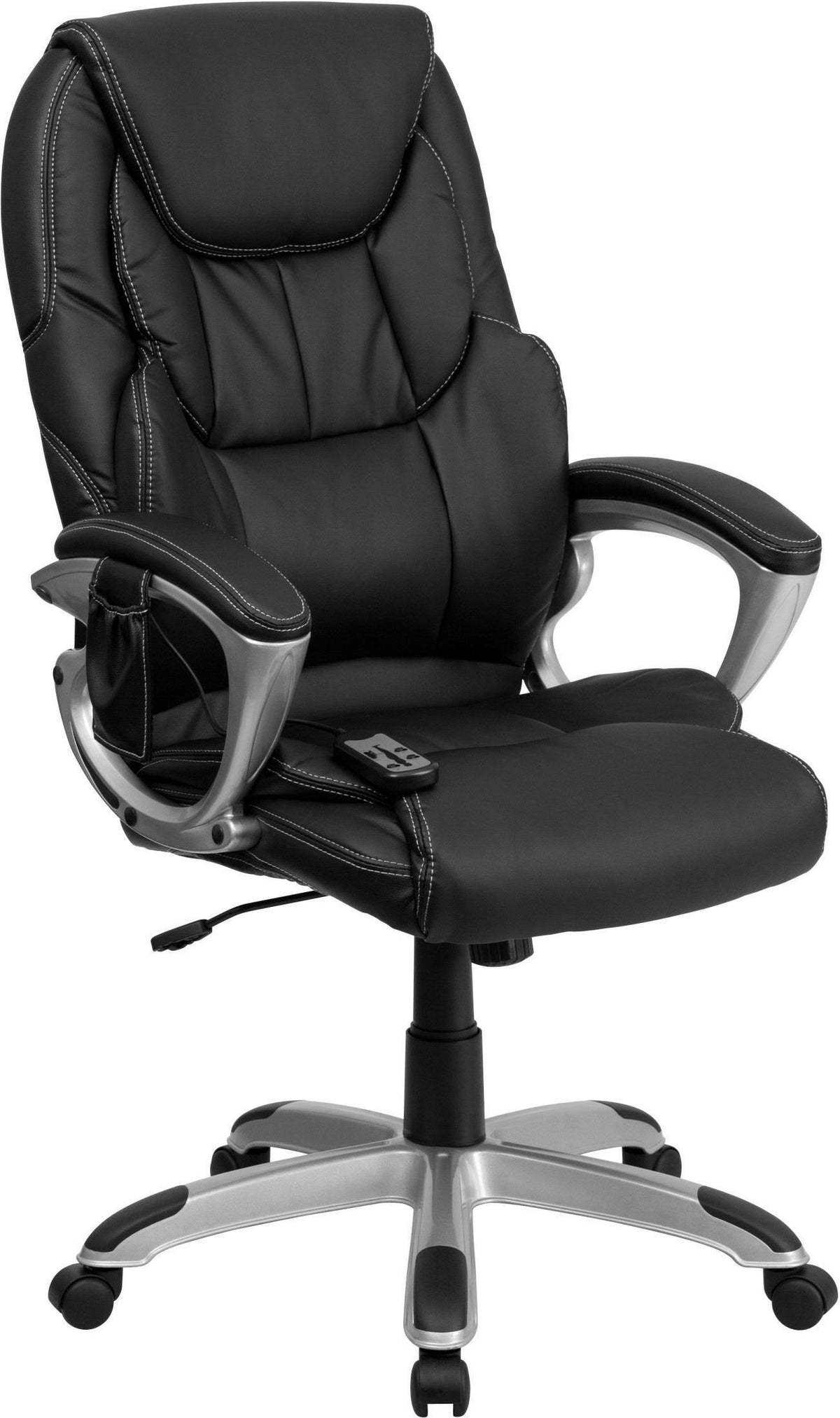 High Back Ergonomic Massaging Swivel Office Chair Black/Silver E741815
