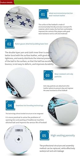 Soccer Ball Size 5 and Size 4 Thermally Bonded Match Ball with Seamless Stitching W947