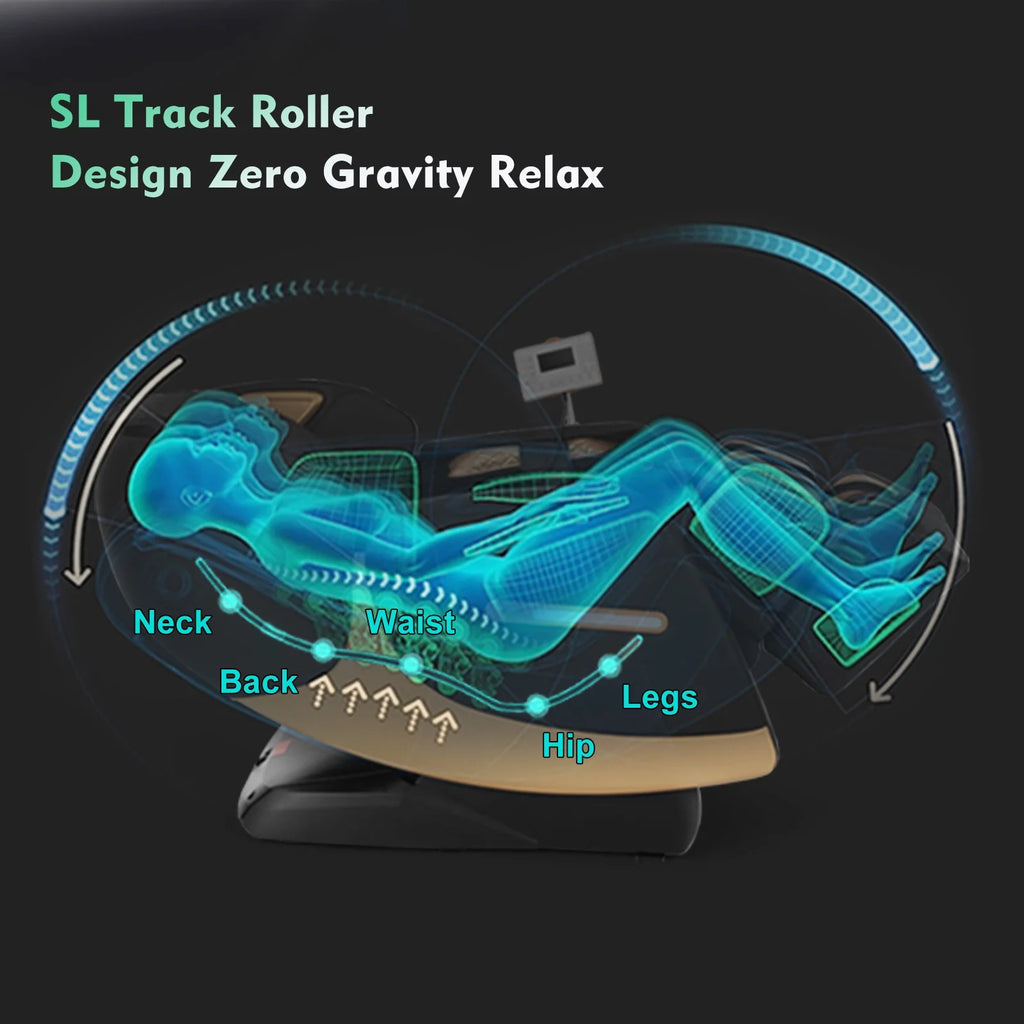 SL Track Zero Gravity Massage Chair Recliner with Foot Roller H7954
