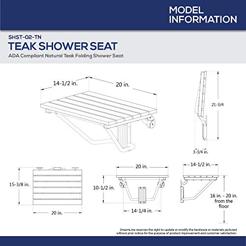Natural Teak Wood Folding Shower Seat T9573