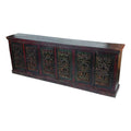 Brown Solid Wood 6 Door Hand-Carved Buffet Q681415