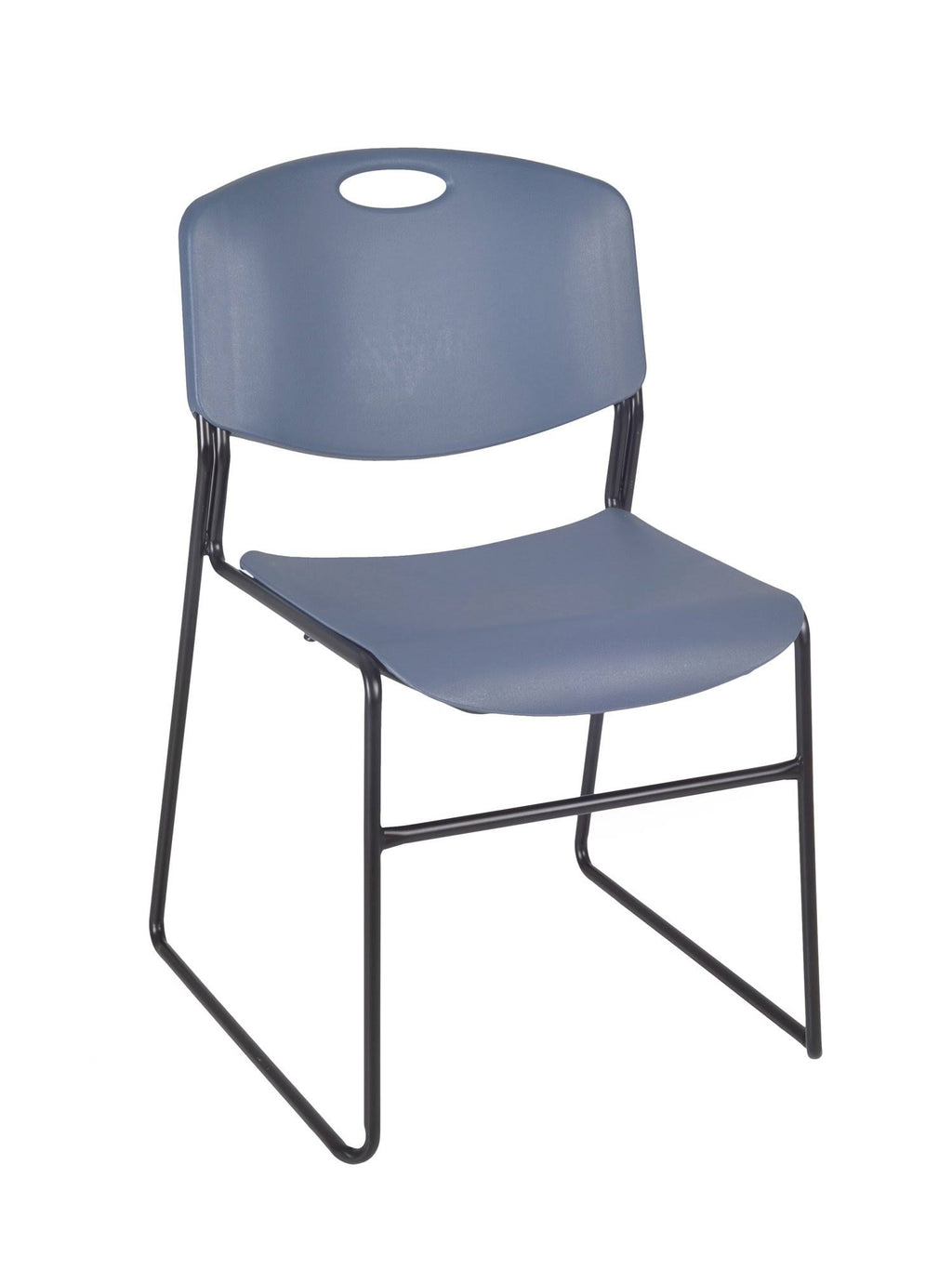 Mahogany Square Breakroom Table & 4 Black Stack Chairs O258443